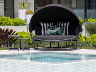 Bora Canopy Outdoor Daybed in Charcoal / Coal