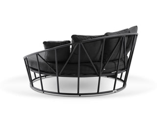 Bora Outdoor Daybed in Charcoal / Coal - back view.