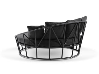 Bora Outdoor Daybed in Charcoal / Sooty - back view.