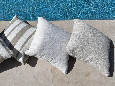 Boucle Latte Outdoor Cushion in Latte 1