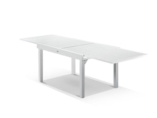Bronte Extension Outdoor Dining Table in White / 135 - 270cm - close-up.