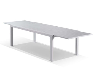 Bronte Extension Table & Twain Chairs | Outdoor Dining Setting in White / Mist / 9pc 270cm_1