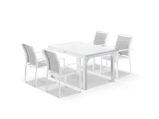 Bronte Extension Table & Verde Chairs | Outdoor Dining Setting in White / Light Grey / 9pc 270_4