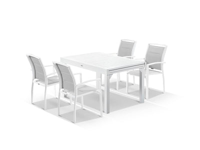 Bronte Extension Table & Verde Chairs | Outdoor Dining Setting in White / Light Grey / 9pc 270_4