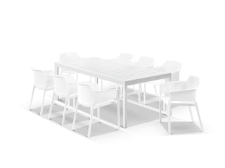 Bronte Extension Table & Bailey Chairs | Outdoor Dining Setting in White / 11pc 320cm_4