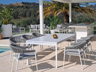 Bronte Extension Outdoor Dining Table in White / 200 - 320cm 2.