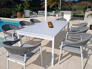 Bronte Extension Outdoor Dining Table in White / 200 - 320cm 3.