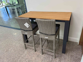 FLOORSTOCK SALE- Adele Teak Bar Table with Maldives Bar Chairs 3pc Outdoor Bar Setting_1
