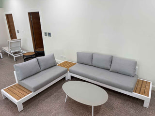 FLOORSTOCK SALE- Aspen 5 Seater Outdoor Teak Platform Lounge Setting_1