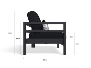 Aspen Outdoor Lounge in Charcoal / Sooty / 2 Seater 6.