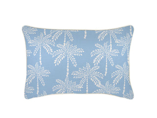 Cabana Palms Outdoor Bolster Cushion in Pale Blue / 35x50cm