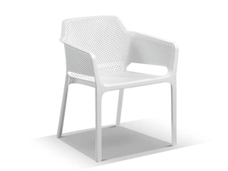 Adele Ceramic Round Table & Bailey Chairs | Outdoor Dining Setting in White / Travertino / 5pc 100cm_2