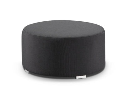 Cubix Round Outdoor Ottoman in Canvas Coal / 81cm
