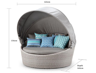 Cebu Outdoor Daybed in Elk / Carbon Beige 5.