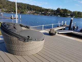 Cebu Outdoor Daybed in Moonscape / Canvas Coal 12.