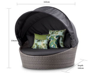 Cebu Outdoor Daybed in Moonscape / Canvas Coal 11.