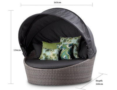 Cebu Outdoor Daybed in Moonscape / Canvas Coal 11.