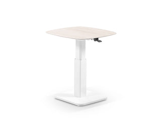 Chania Lift Outdoor Coffee Table in White / Travertino / 65 x 65cm