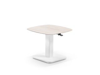 Chania Lift Outdoor Coffee Table in White / Travertino / 65 x 65cm 1