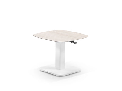 Chania Lift Outdoor Coffee Table in White / Travertino / 65 x 65cm 1