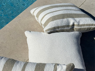 Chester Stripe Outdoor Cushion in Taupe 5.
