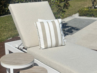 Chester Stripe Outdoor Cushion in Taupe 2.