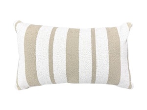 Chester Stripe Outdoor Bolster Cushion in Taupe