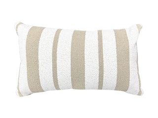 Chester Stripe Outdoor Bolster Cushion in Taupe