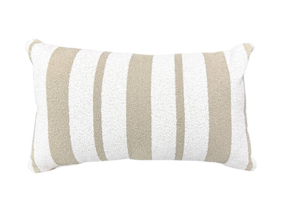 Chester Stripe Outdoor Bolster Cushion in Taupe