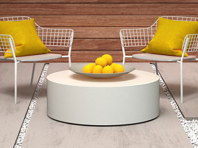Circ 40 Outdoor Coffee Table in Bone - lifestyle.