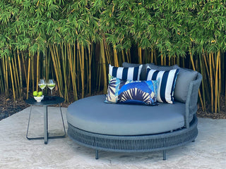 Tropicalia Porcelain Blue Outdoor Euro Bolster Cushion in Porcelain 2.