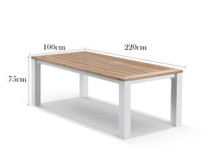 Corfu Outdoor Dining Table in White / 220x100cm 3.