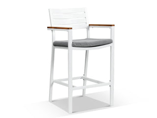 Corfu Outdoor Bar Chair in White.