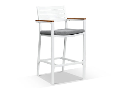 Corfu Outdoor Bar Chair in White.