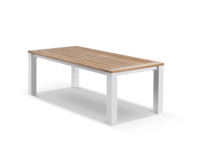 Corfu Outdoor Dining Table in White / 220x100cm.