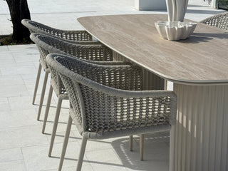 Corinth Outdoor Dining Table in Dune / Travertino / 240x105cm 4