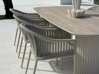 Corinth Outdoor Dining Table in Dune / Travertino / 240x105cm 4