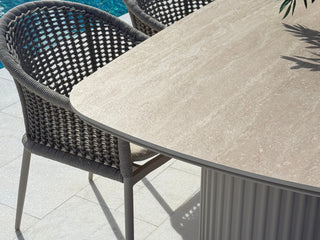 Corinth Outdoor Dining Table in Dune / Travertino / 240x105cm 3