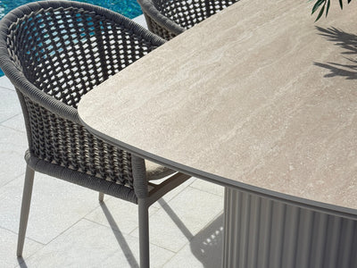 Corinth Outdoor Dining Table in Dune / Travertino / 240x105cm 3