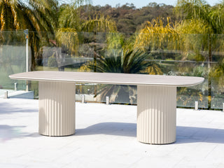 Corinth Outdoor Dining Table in Dune / Travertino / 240x105cm 5