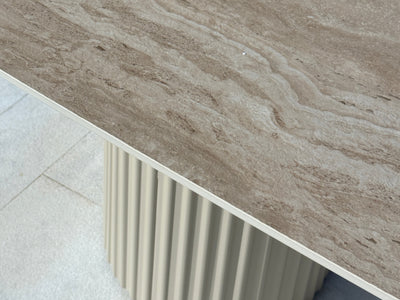 Corinth Outdoor Dining Table in Dune / Travertino / 240x105cm 2