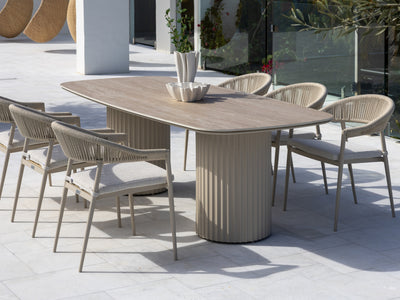Corinth Outdoor Dining Table in Dune / Travertino / 240x105cm 6