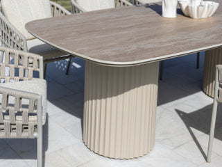 Corinth Outdoor Dining Table in Dune / Travertino / 240x105cm 7