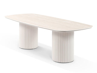 Corinth Outdoor Dining Table in Dune / Travertino / 240x105cm