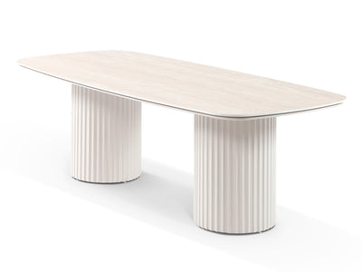 Corinth Outdoor Dining Table in Dune / Travertino / 240x105cm
