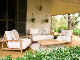 Corsica Sofa Set | Outdoor Lounge Setting in Teak / Bix / Lopi Marble / 4 Seater / Float Coffee Table_1