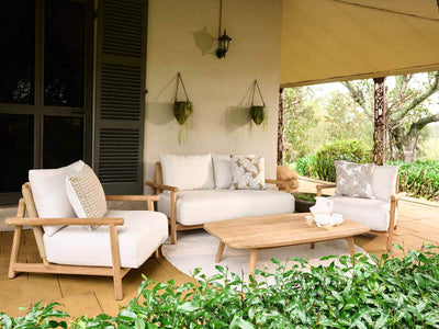 Corsica Sofa Set | Outdoor Lounge Setting in Teak / Bix / Lopi Marble / 4 Seater / Float Coffee Table_1