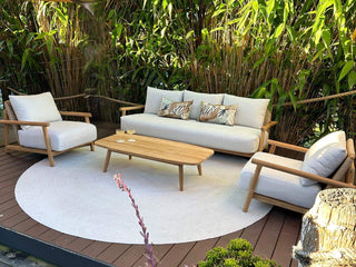 Corsica Sofa Set | Outdoor Lounge Setting in Teak / Bix / Lopi Marble / 5 Seater / Float Coffee Table_1