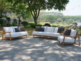 Corsica Sofa Set | Outdoor Lounge Setting in Teak / Bix / Lopi Marble / 6 Seater / Without Coffee Table_1