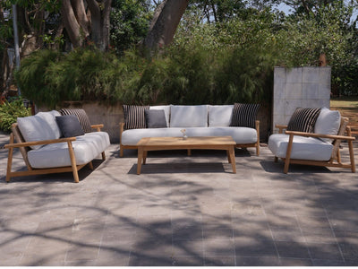 Corsica Sofa Set | Outdoor Lounge Setting in Teak / Bix / Lopi Marble / 6 Seater / Ubud Coffee Table_7